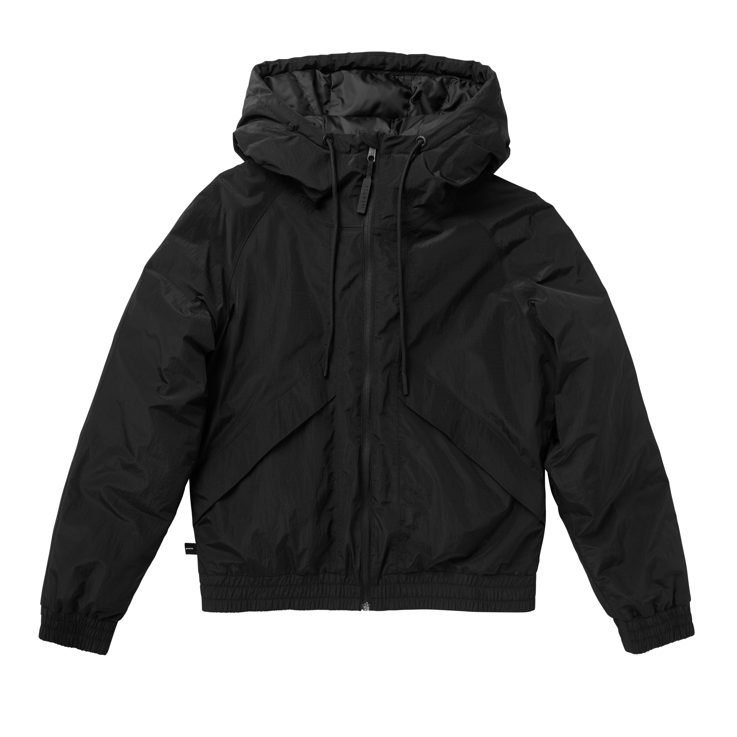 Black bomber jacket with grey hood best sale