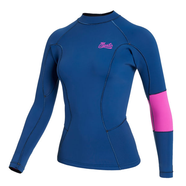 2021 Mystic Womens Diva Long Sleeve Rash Vest 200153 - Teal - Wetsuits -  Rash