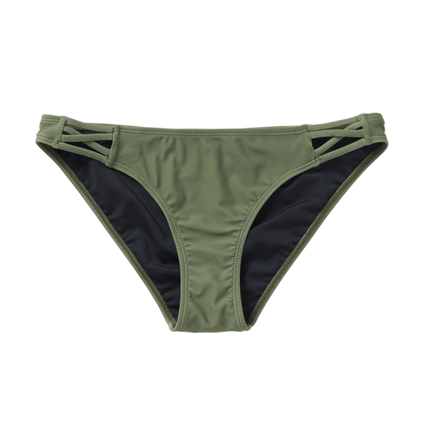 Green Croc Devore Clear Strap Tanga Bikini Bottoms